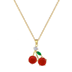 Dazzling Zircon Cherry Necklace Chic Zircon Cherry Necklace Ideal For Everyday Wear And Special Occasions