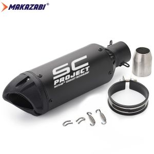 (Left&Right) 51MM Universal Motorcycle Exhaust Muffler Escape Moto Dirt Bike Scooter Exhaust Pipe Power Pipe For Yamaha MT07 MT09 R1 R6 R15 R3 Ninja 300 NVX155 Honda CBR150R ER-6N Z800 Z1000 MIO wave 110i etc