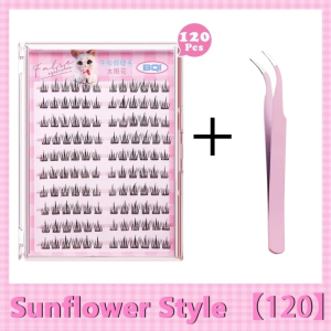 BQI Glue-free eyelashes cluster lashes self adhesive eyelashes 5D baby curve removable and reusable