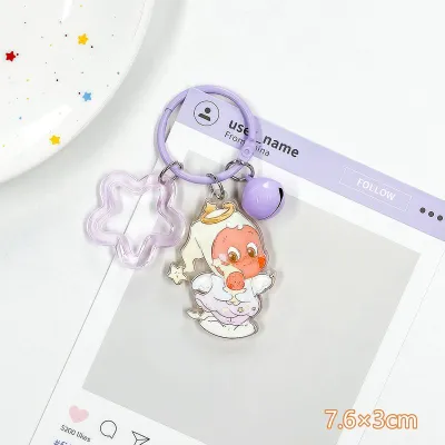 JOYNCLEON Dễ thương phim hoạt hình Acrylic sao Người chuông đai móc chìa khóa Túi Đính Mặt dây đồ trang trí sinh viên bạn gái trình bày món quà nhỏ