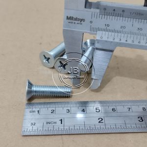 10 BUAH BAUT JF M8X30 PANJANG 3CM 3 CM OBENG PLUS M8 X 30 BAUD 8 8X30 8 X 30 MM 30MM FLAT HEAD PUTIH GALVANIZ GALVANIS GALPANIS PITCH DRAT 1.25