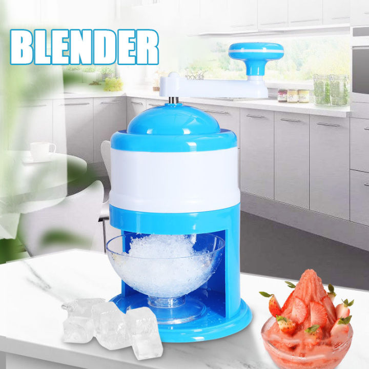 Manual Ice Crusher with Transparent Bowl Mini Handheld Easy Ice Shaver Manual Shaved Ice Machine