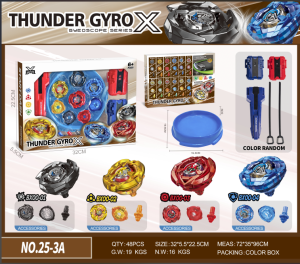 เบย์เบลด TOPGYRO X ลูกข่าง ของเล่นเด็ก มาพร้อมสนามเบย์เบลด ที่ซู๊ตแบบสาย และแบบเชือก (เเบบสุ่ม 1 กล่อง)