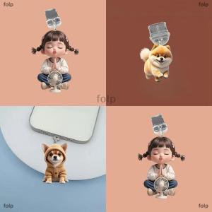 [COD] folp Điện Thoại Di Động Bụi Cắm Pendan Dễ Thương Mèo Con Chó Shamrock Trang Trí Treo Mặt Dây Chuyền Cho Iphone Loại C Sạc Cổng Chống-Bụi Cắm