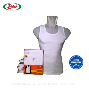 Kaos Singlet Pria RIDER Big SIze R 224 BSP PUTIH ISI 1 PCS