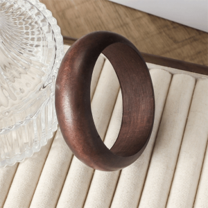 XIJIBAN Wide Wooden Bangles Round Ethnic Style Women Bangles Exaggerated Square Bracelets Gifts
