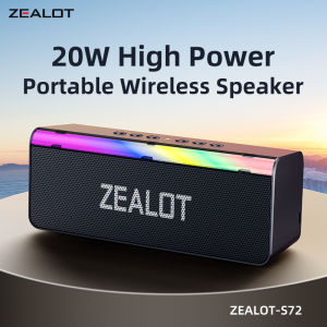 ZEALOT S72 Portable Bluetooth Speaker | 20W Powerful Outdoor Speaker | Bluetooth 5.3 | Long Battery Life | TWS Stereo Pairing | Karaoke Speaker with Microphone
