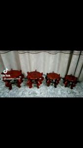 Đôn chò  Cao 19cm đường kính 19cm gổ tràm sơn PU hàng đẹp để dĩa trái cây trên bàn thờ