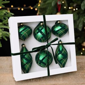 SBX346 6PCS/SET Glitter Christmas Hanging Ball Colorful Painting Plastic Xmas Finial Ball Pendants Xmas Tree Ornaments Vintage Christmas Ball Ornaments Home Decor