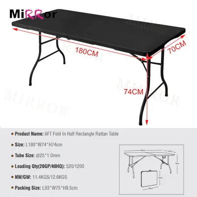 Heavy Duty Folding Table Outdoor Camping 4 FT/6 FT Portable Table Dining/Computer Study Desk Environmentally Wooden Table Barbecue Picnic Table Rectangular Home Multifunctional Long Table for 8/4 People White