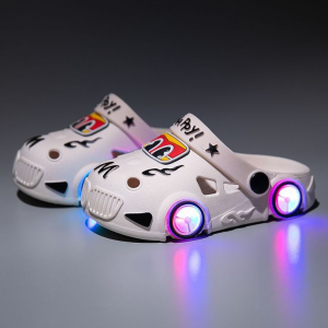 Kids Sandals Baby Shoes Childrens Slippers Boys Girls Anti-slip Slippers LED Light Cartoon Car Cool