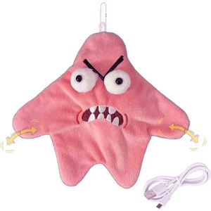 Aoduoyaya Funny Angry Jumping Patrick Star Plush Toy Moving Starfish Keychain Kawaii Toys Backpack Ornament