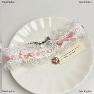 [COD] Modingdue Short Lace Choker Nekclace For Women Girl Fashion Lolitas Heart Pendant Gothic Collar Necklace Gift For Party Cosplay Jewelry