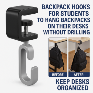 Dormitory desk side hooks strong loadbearing nonmarking