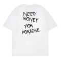 VESURE American Style Oversize T Shirt Men 100% Cotton Printing T Shirt Unisex Need Money for Porsche 911 Men TShirt Black White Tshirt. 