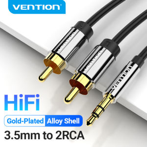 Vention Cáp RCA Dây AV Âm Thanh 3.5mm Jack Để 2 RCA Audio Cable for Phone Speaker PC Power Amplifier Home Stereo Laptop Desktop DVD 3 5mm Male to 2 Male RCA Jack Aux Cord