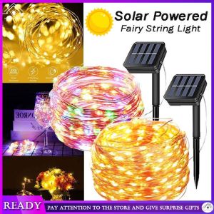 🔥 FREE Shipping 🔥 Solar Light 300/400LEDs String Lights 8Mode Copper Wire String Light Cable Lights Decoration Lights Garden Lights Outdoor Lighting Lampu Raya New Year Christmas Gift Diy Holiday Christmas Party Garland Waterproof Lights Solar Lamp