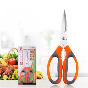 Multifunctional 6 in 1 Kitchen Scissors Multipurpose Stainless Steel Chicken Bone Scissors Gunting