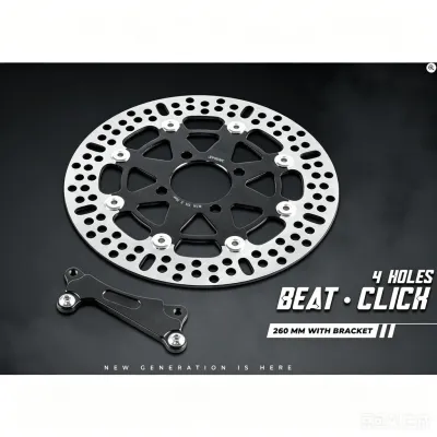 260mm 4-Holes Floating Disc Brake with Bracket Big Disc Upgrade for Yamaha Mio /Honda Click Beat FI
