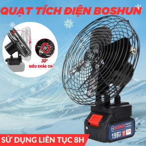 Quạt chạy pin makita Tích Điện Lồng Sắt Đế Pin Makita 21V Phổ Thông Kích Thước 8 Inch Dùng Liên tục 8-10 giờ