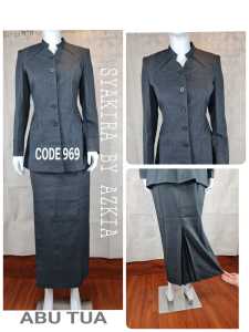 RAP - [Best 3] set Blazer Abu Tua (Rok atau Celana)-Seragam Kerja-Seragam Pemda-Seragam Kemenag-Seragam kantor-Blazer Azkia