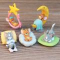 Action Figure Tom & Jerry Ornamen Boneka Kucing Dan Tikus Ukuran 3-5cm Untuk Topper Kue Interior Mobil. 
