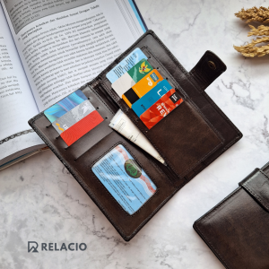 Dompet Wanita Kulit Sapi Panjang Kancing Leather Wallet