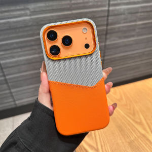 Stitching Color Pu Leather Case For iPhone 18 17 16 Pro Max Camera Lens High Protection Cover Card Wallet Luxury Shell