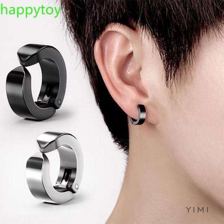 1 PCS New Fashion Titanium Non Pierced Men Earring Ear Cuff Clip on Earrings  Without Piercing Earrings for Man Mens Punk Pierced Earring Ear Cuff | Wish