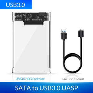 ORICO 2.5 inch Transparent SATA to USB3.0 / Type-C Hard Drive Case Tool Free External HDD Enclosure for PC Laptop SSD/HDD 6Gbps
