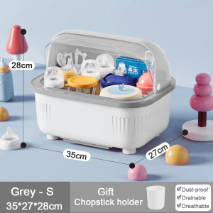 Baby Feeding Bottle Storage Box Large Size Baby Tableware Portable Draining  with Lid Dustproof and Resistant Tableware Cupboards Container
