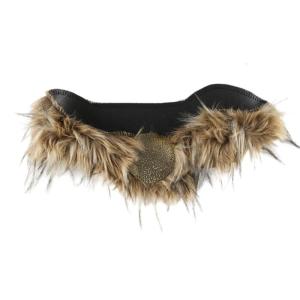 Vintage PU Leather Furry Belt Hot Girls Waistband Furry Waist Belt Gothic Punk Waist Chain Hip Jeans Pants Decor