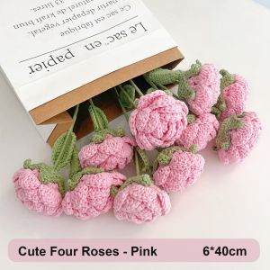 [SG] VIVA Sunflower/Rose/Tulip Crochet Flower Single Stalk Valentines Day Gift & Bouquet Gift Knitted Flower Mother Day