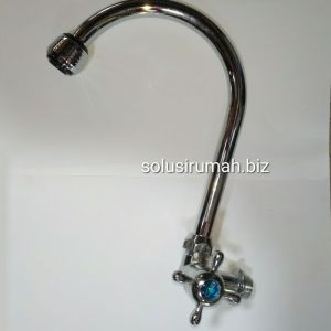 KRAN ANGSA FLO DINDING BALING KERAN LEHER CUCI PIRING crom chrome SILVER KERAN ANGSA