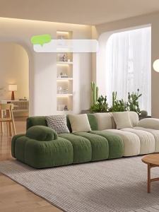 Hot Sale, Cream style living room technology small apartment cat claw armrest three-seater color matching Italian minimalist fabric sofa