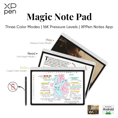 【Local Delivery】XPPen Magic Note Pad 3 in 1 Color Digital Notebook 10.95 Paper Note Taking Tablet with 16384 Pressure Levels Battey-Free X3 Pro Pencil 2 Magnetic Folio 6+128GB for Writing/Reading/Meeting/Study