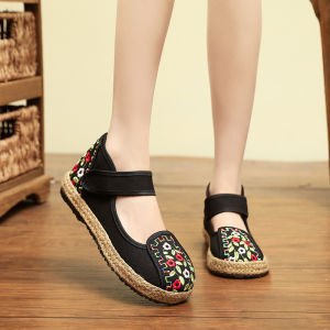 Embroidered Shoes Ethnic Style Flat Womens Shoes Dance Shoes Embroidered Beijing Cloth Shoes