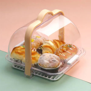Acrylic Bread Box with Airtight Dual Lid – Fresh Keeper Food Storage Container (21.3 x 21.3 x 18 cm)