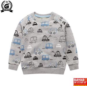 GENESIS FASHION Baju Anak Laki Laki Kids CARS Atasan Anak Laki Laki Lengan Panjang Fashion 3-6 tahun