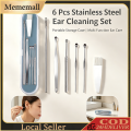 Ear Cleansing Tool Kit Spring Ear-Wax  Picks Curette with Storage Box and Cleaning Brush for Adults and Kids ( 6 in1Set). 