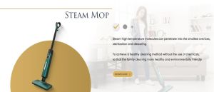 Keromee Steam Mop Home Germicidal Intelligent Temperature Controlled Electric Cleaner Floor Cleaning steamer Carpet No-Vacuum MS-100