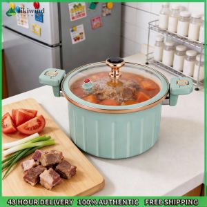 Sikiwind 8L Non-Stick Soup Pots Spill-Proof Multifunctional Home Pots Enamel Lining Cooker for Home Kitchen