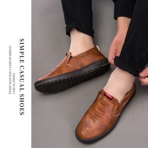 Handmade Cowhide Casual Leather Shoes for Spring Autumn Business Men Stylish Young Adults Breathable Fashionable