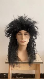 Stage Performance Corn Soup Mens Long Curly Hair Michael Jackson Wig