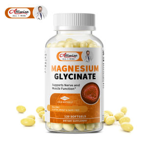 Viên nang mềm Alliwise Magnesium Glycine 400mg kết hợp với Vitamin D3 (1000 IU) và Vitamin B6 hỗ trợ chức năng thần kinh cơ thúc đẩy sự thư giãn và cải thiện giấc ngủ