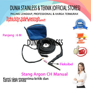 Stang Las Argon Manual (kepala hitam) CH untuk pengelasan stainless steel argon panjang 6 meter