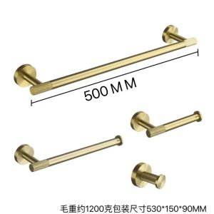 Brushed Gold Towel Bar Toilet Seat Rack Robe Towel Hanging Towel Rack Storage Platform Tissue Holder Bathroom Accessories Set
