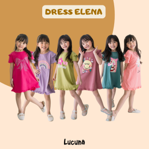 Dress Anak Elena Lucuna Mix Warna Size 1-5 Tahun