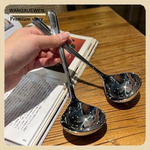 [COD] Stainless Steel Soup Spoon Korean Style Large Spoon Long Handled Spoon For Drinking Soup Congee Spoon Restaurant Hotpot Spoon
