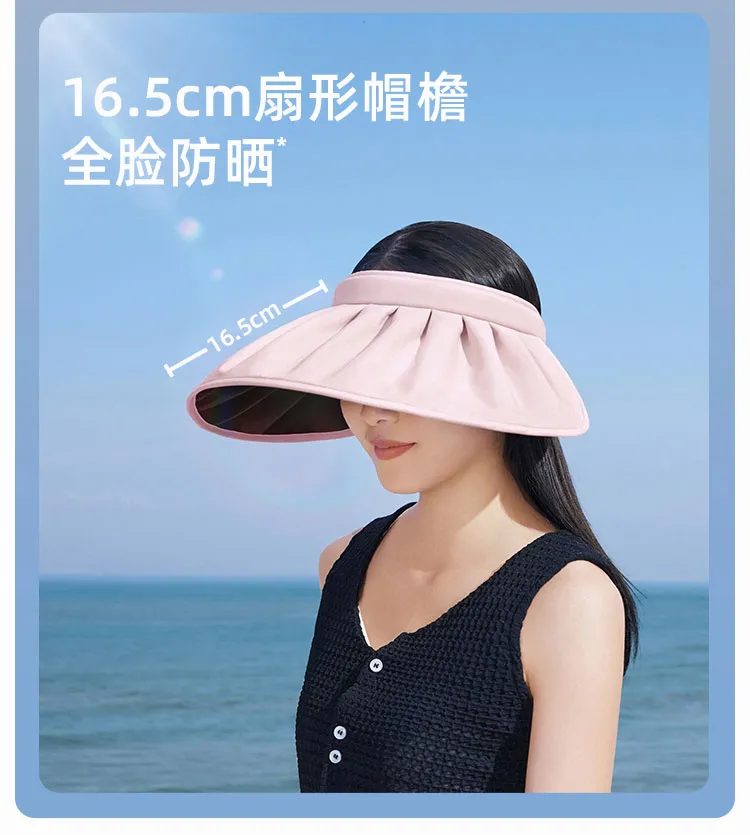 现货防晒帽帽子女防晒遮阳沙滩帽UV hat woman cap 太阳帽遮阳帽防